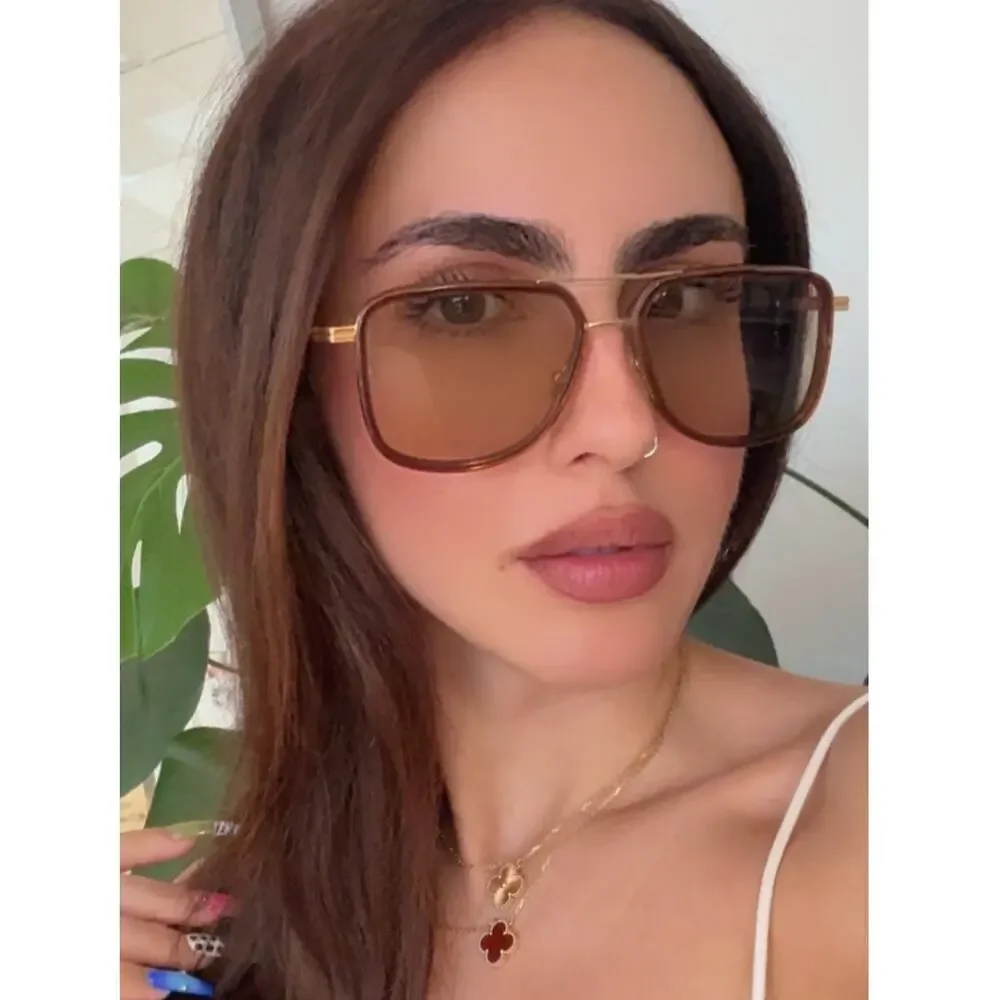 NEW Bottega Veneta BV1463S Brown Aviator Sunglasses $560
